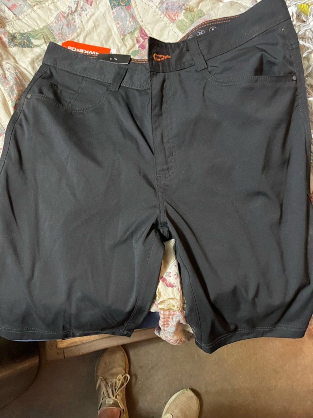 Hawke & Co Black Flat-Front Performance Shorts